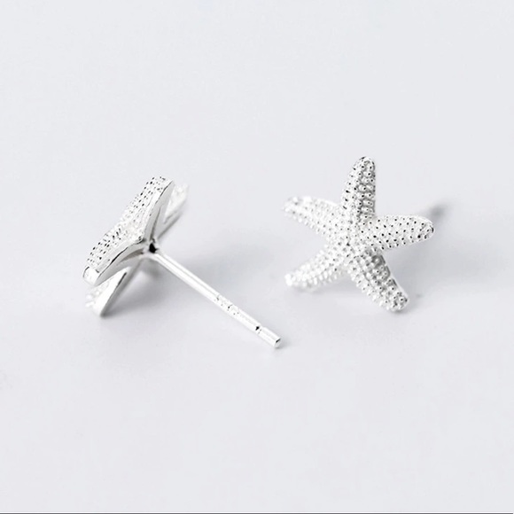 Sterling Silver 925 Starfish Stud Earrings - Picture 2 of 4